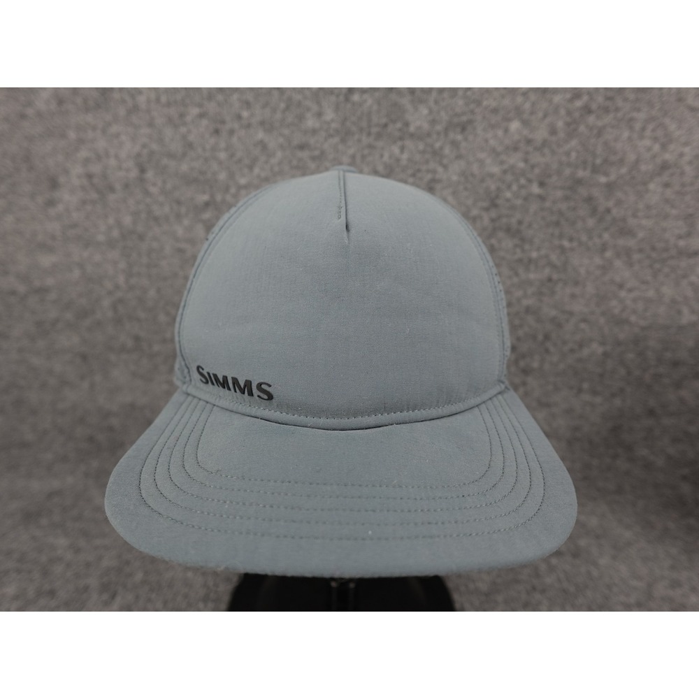 Simms Fishing Hat Mens OSFA Gray Perforated Performance Nylon Cap